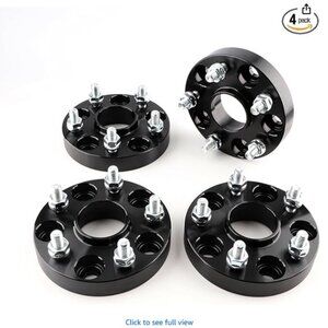 ZY Wheel Store 4pcs 1" 5x4.5/5x114.3 Wheel Spacers 12x1.5 Stud 60.1mm Bore Black